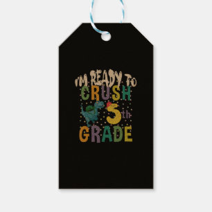 Back To School I'm Ready To Crush 5th Grade Dino Gift Tags