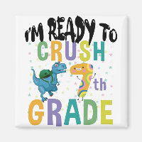 Back To School I'm Ready To Crush 7th Grade Dino
