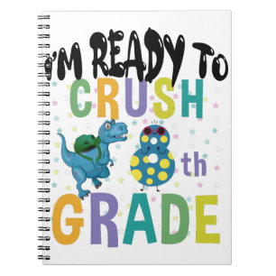 Back To School I'm Ready To Crush 8th Grade Dino Notebook