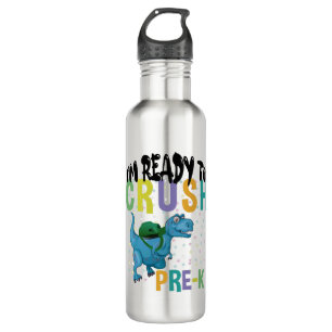 Back To School I'm Ready To Crush Pre-K Dinosaur 710 Ml Water Bottle
