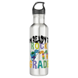 Back To School I'm Ready To Rock 11th Grade Dino 710 Ml Water Bottle