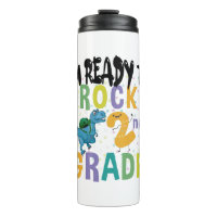 Back To School I'm Ready To Rock 2nd Grade Dino