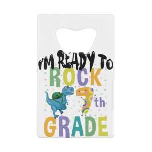 Back To School I'm Ready To Rock 7th Grade Dino