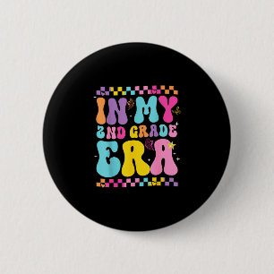 Back to school in 2nd second grade era butterfly 6 cm round badge