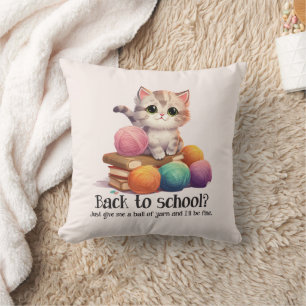 Back To School? Just Give Me Yarn Cushion