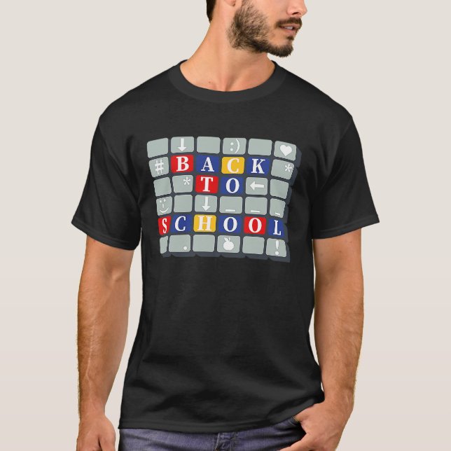 Back to School Keyboard  Teacher Student Costume T-Shirt (Front)