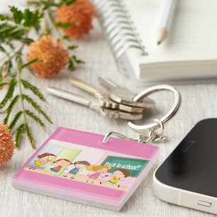 Back to School Kids Happy Children Learning Key Ring