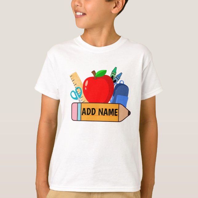 Back to School Kids Name Shirt - Personalised Kids (Front)