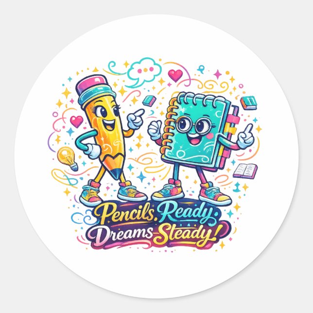 Back to School Kids Sticker Cute School Decal (Front)
