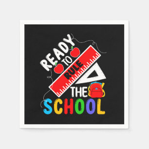 back to school kids t shirt design napkin