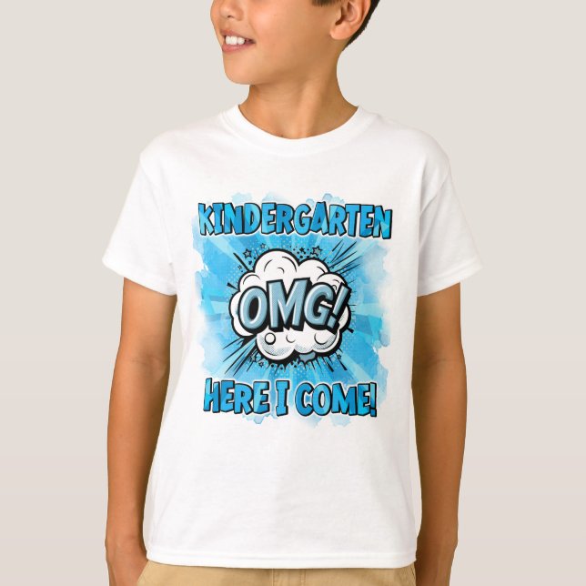 Back To School Kindergarten Comic Style T-Shirt (Front)