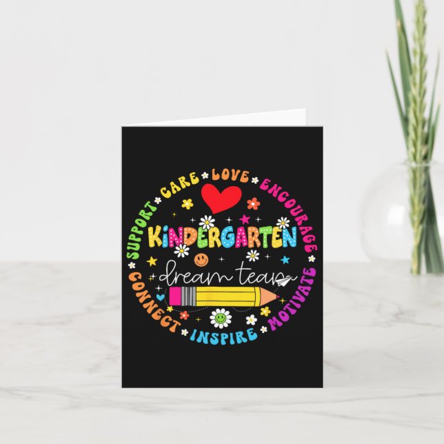 Back To School Kindergarten Dream Team Teacher Lov Card (Front)