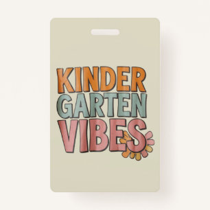 Back to School Kindergarten Pre K First Grade  ID Badge