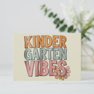 Back to School Kindergarten Pre K First Grade Thank You Card