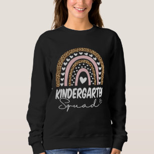 Back To School  Kindergarten Squad Rainbow Teacher Sweatshirt