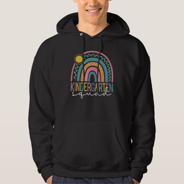 Back To School Kindergarten Squad Student Rainbow  Hoodie (Front)