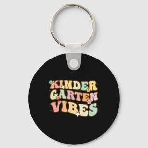 Back To School Kindergarten Vibes Retro Teacher Wo Key Ring