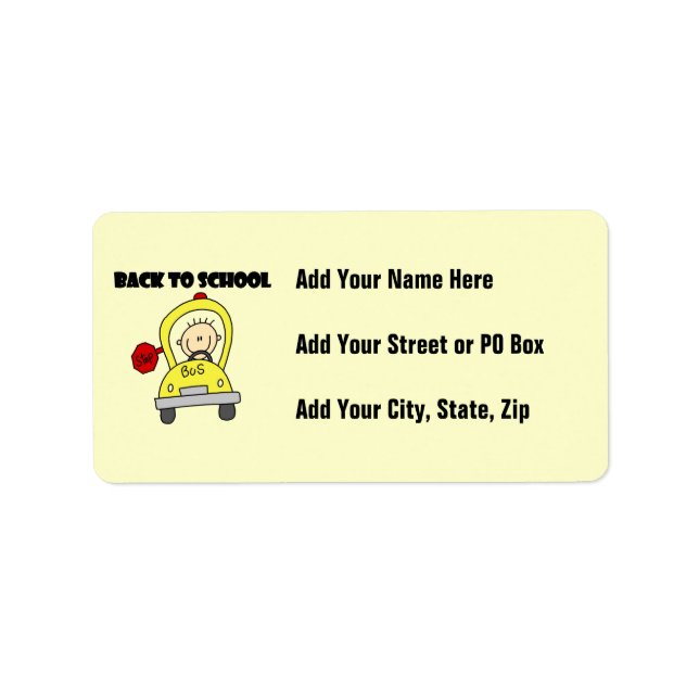 Back to School Label (Front)