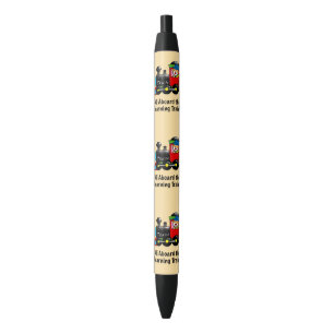 Back to School Learning Train cartoon Black Ink Pen