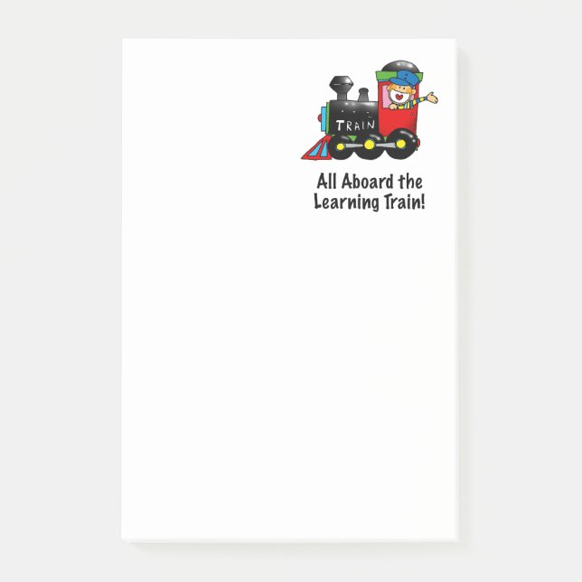 Back to School Learning Train cartoon Post-it Notes (Front)