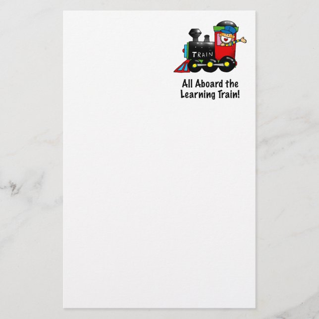Back to School Learning Train cartoon Stationery (Front)