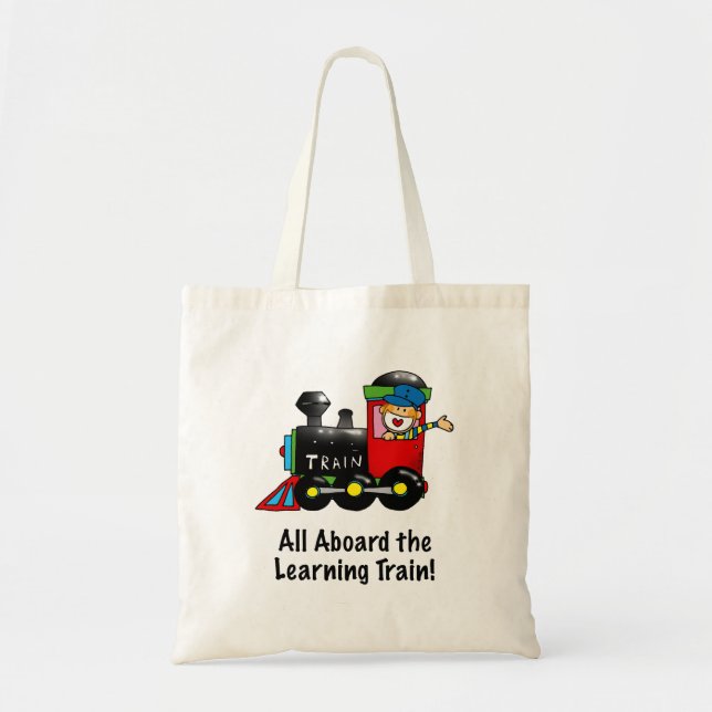 Back to School Learning Train cartoon Tote Bag (Front)
