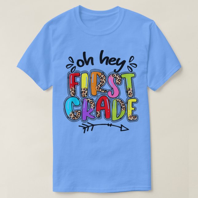 Back To School Leopard 1st Grade Squad First Grade T-Shirt (Design Front)