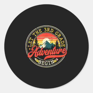 Back to school let the third 3rd grade adventure classic round sticker