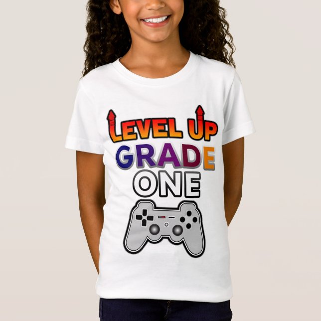 Back to School Level Up Grade One T-Shirt (Front)