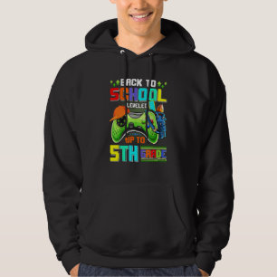 Back To School Leveled To 5th Grade School Boys Vi Hoodie