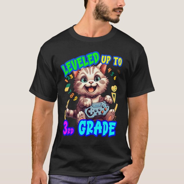 Back to School Levelled Up 3rd Grade Video Gaming  T-Shirt (Front)