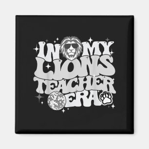 Back To School Lions Mascot Teacher Game Day Women Magnet