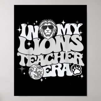 Back To School Lions Mascot Teacher Game Day Women Poster