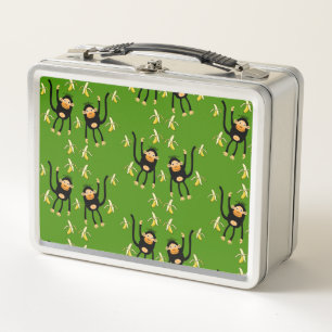  Back To School Little Monkey Metal Lunch Box