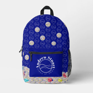 Back to School Marbles Blue Print Cut Sew Bag