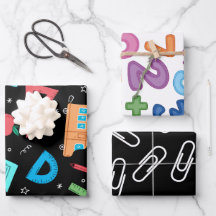 Back to school mathematic and numbers set of 3