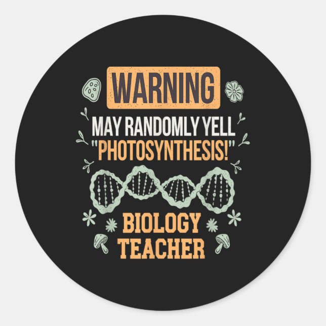 Back To School Microbiology Funny Science Teacher  Classic Round Sticker (Front)