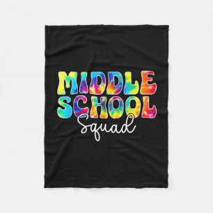 Back to school middle school squad team teacher fleece blanket