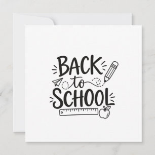 Back to School Minimal School Supplies Pencil Rule Invitation