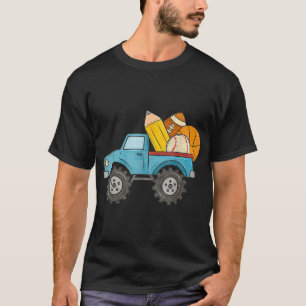 Back To School Monster Truck Baseball Football Bas T-Shirt
