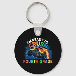 Back To School Monster Truck Boys First Day Of Fou Key Ring