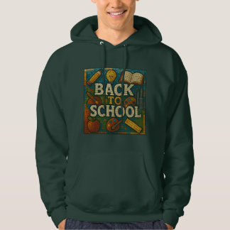 Back to school mosaic style hoodie