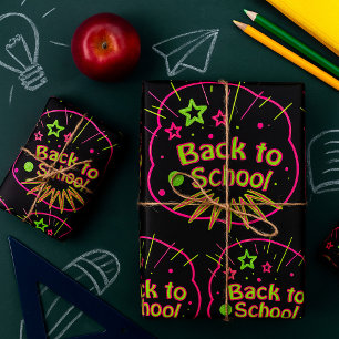 Back to School Neon Pop Art Bright Classroom Wrapping Paper