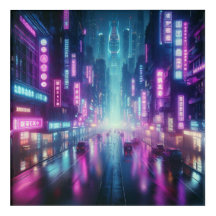 Back to School Neon Skyline Urban Night Glow