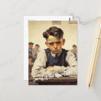 Back to school Norman Rockwell drawings style Postcard
