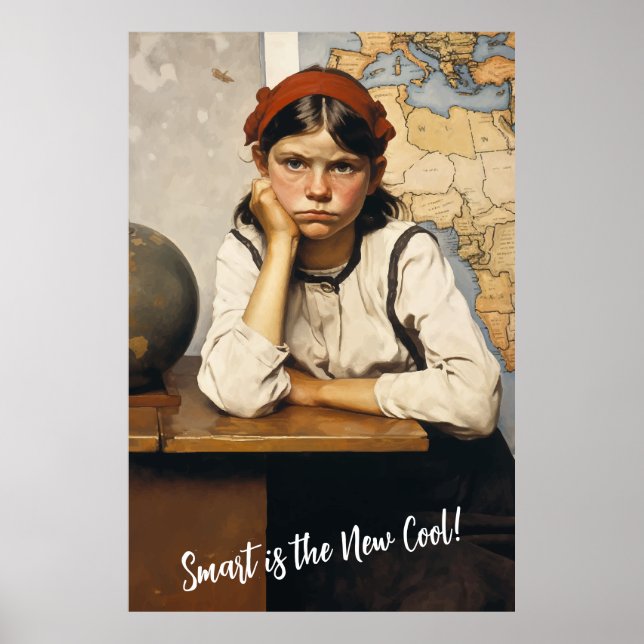 Back to school Norman Rockwell drawings style Poster (Front)