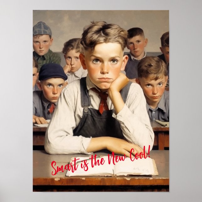 Back to school Norman Rockwell drawings style Poster (Front)