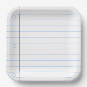 Back to School Notebook Paper Plate