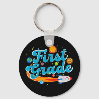 Back to school outer space teacher first grade key ring