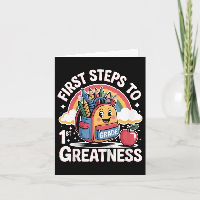 Back To School Outfit For Kids, Girls, Students. 1 Card (Front)